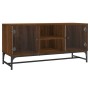 Mueble de TV con puertas de vidrio marrón roble 102x37x50 cm de , Muebles TV - Ref: Foro24-836538, Precio: 65,99 €, Descuento: %