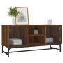 Mueble de TV con puertas de vidrio marrón roble 102x37x50 cm de , Muebles TV - Ref: Foro24-836538, Precio: 65,99 €, Descuento: %