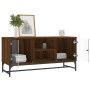 Mueble de TV con puertas de vidrio marrón roble 102x37x50 cm de , Muebles TV - Ref: Foro24-836538, Precio: 65,99 €, Descuento: %