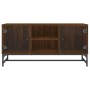 TV stand with brown oak glass doors 102x37x50 cm by , TV Furniture - Ref: Foro24-836538, Price: 64,13 €, Discount: %