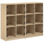 Regal mit Holztüren aus Sonoma-Eiche 136x37x109 cm von , Bücherregale und Regale - Ref: Foro24-3206512, Preis: 231,91 €, Raba...