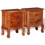 Bedside tables with drawers 2 pcs solid acacia wood by vidaXL, Nightstands - Ref: Foro24-243972, Price: 195,56 €, Discount: %