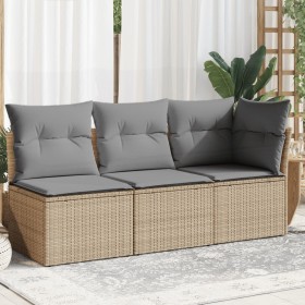 3-seater garden sofa with beige synthetic rattan cushions by , Outdoor sofas - Ref: Foro24-366103, Price: 227,83 €, Discount: %