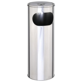 HI Trash can with silver ashtray 58 cm by HI, Ashtrays - Ref: Foro24-429107, Price: 41,56 €, Discount: %