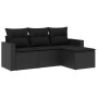 4-piece garden sofa set with black synthetic rattan cushions by , Modular outdoor sofas - Ref: Foro24-3251202, Price: 289,20 ...