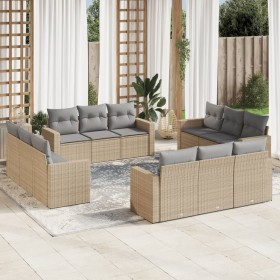 12-teiliges Gartensofa-Set und braune synthetische Rattankissen von , Modulare Sofas für den Außenbereich - Ref: Foro24-32511...