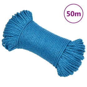 Blue polypropylene work rope 3 mm 50 m by , Ropes and metal cords - Ref: Foro24-152958, Price: 12,99 €, Discount: %