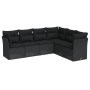 Set aus 6-teiligen Gartensofas und Kissen Kunstrattan schwarz von , Gartensets - Ref: Foro24-3217675, Preis: 383,47 €, Rabatt: %