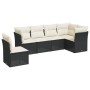 Set aus 6-teiligen Gartensofas und Kissen Kunstrattan schwarz von , Gartensets - Ref: Foro24-3217696, Preis: 408,57 €, Rabatt: %