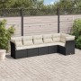 Set aus 6-teiligen Gartensofas und Kissen Kunstrattan schwarz von , Gartensets - Ref: Foro24-3217656, Preis: 408,57 €, Rabatt: %