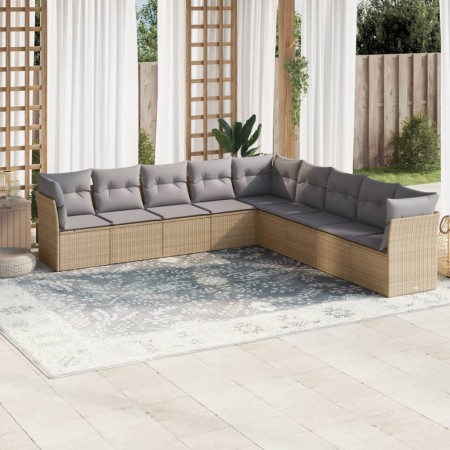 9-piece garden sofa set with beige synthetic rattan cushions by , Garden sets - Ref: Foro24-3217779, Price: 617,80 €, Discoun...