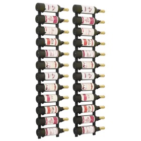 Botelleros de pared para 12 botellas hierro negro 2 unidades de vidaXL, Botelleros - Ref: Foro24-282467, Precio: 89,89 €, Des...