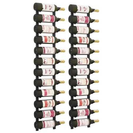 Wall wine racks for 12 bottles black iron 2 units by vidaXL, Wine racks - Ref: Foro24-282467, Price: 89,89 €, Discount: %