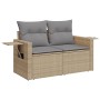 Garden sofa with 2-seater synthetic beige rattan cushions by , Outdoor sofas - Ref: Foro24-366094, Price: 166,27 €, Discount: %