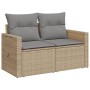 Garden sofa with 2-seater synthetic beige rattan cushions by , Outdoor sofas - Ref: Foro24-366094, Price: 166,27 €, Discount: %