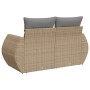 Garden sofa with 2-seater synthetic beige rattan cushions by , Outdoor sofas - Ref: Foro24-366094, Price: 166,27 €, Discount: %