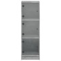 Aparador con puertas de vidrio gris hormigón 35x37x109 cm de , Aparadores - Ref: Foro24-836388, Precio: 71,99 €, Descuento: %