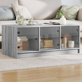 Center table with Sonoma gray glass doors 102x50x42 cm by , Coffee table - Ref: Foro24-836418, Price: 89,99 €, Discount: %