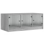 Mesa de centro con puertas de vidrio gris Sonoma 102x50x42 cm de , Mesas de centro - Ref: Foro24-836418, Precio: 88,10 €, Des...