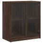 Armario auxiliar puertas de vidrio marrón roble 68x37x75,5 cm de , Aparadores - Ref: Foro24-836426, Precio: 84,11 €, Descuent...