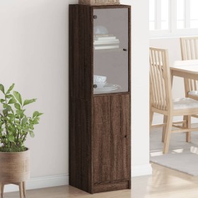 Sideboard with brown oak glass door 35x37x142 cm by , Sideboards - Ref: Foro24-836447, Price: 86,99 €, Discount: %