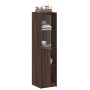 Aparador con puerta de vidrio marrón roble 35x37x142 cm de , Aparadores - Ref: Foro24-836447, Precio: 85,08 €, Descuento: %