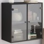 Wall-mounted furniture with black glass doors 68x37x68.5 cm by , Lockers and storage cabinets - Ref: Foro24-836491, Price: 81...