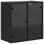 Wall-mounted furniture with black glass doors 68x37x68.5 cm by , Lockers and storage cabinets - Ref: Foro24-836491, Price: 81...