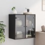 Wall-mounted furniture with black glass doors 68x37x68.5 cm by , Lockers and storage cabinets - Ref: Foro24-836491, Price: 81...