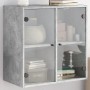 Wall-mounted furniture with gray glass doors and concrete finish, measuring 68x37x68.5 cm. by , Lockers and storage cabinets ...