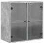 Wall-mounted furniture with gray glass doors and concrete finish, measuring 68x37x68.5 cm. by , Lockers and storage cabinets ...