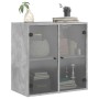 Wall-mounted furniture with gray glass doors and concrete finish, measuring 68x37x68.5 cm. by , Lockers and storage cabinets ...