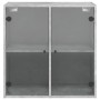 Wall-mounted furniture with gray glass doors and concrete finish, measuring 68x37x68.5 cm. by , Lockers and storage cabinets ...