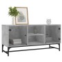 Mueble de TV con puertas de vidrio gris hormigón 102x37x50 cm de , Muebles TV - Ref: Foro24-836535, Precio: 62,15 €, Descuent...