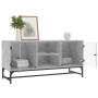 Mueble de TV con puertas de vidrio gris hormigón 102x37x50 cm de , Muebles TV - Ref: Foro24-836535, Precio: 62,15 €, Descuent...