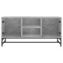 TV stand with gray concrete glass doors 102x37x50 cm by , TV Furniture - Ref: Foro24-836535, Price: 62,15 €, Discount: %