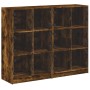 Shelving unit with smoked oak wood doors 136x37x109 cm by , Bookcases and shelves - Ref: Foro24-3206514, Price: 231,91 €, Dis...