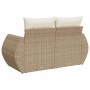 Garden sofa with 2-seater synthetic beige rattan cushions by , Outdoor sofas - Ref: Foro24-366080, Price: 218,85 €, Discount: %