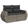 Garden sofa with cushions, 2 seats, synthetic gray rattan by , Outdoor sofas - Ref: Foro24-366124, Price: 197,46 €, Discount: %