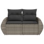 Gartensofa mit 2-Sitzer-Kissen synthetisches Rattangrau von , Outdoor-Sofas - Ref: Foro24-366124, Preis: 197,46 €, Rabatt: %