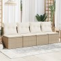 4-Sitzer-Gartensofa mit beigen Kissen aus synthetischem Rattan von , Outdoor-Sofas - Ref: Foro24-366054, Preis: 268,52 €, Rab...