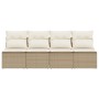 4-seater garden sofa with beige synthetic rattan cushions by , Outdoor sofas - Ref: Foro24-366054, Price: 268,52 €, Discount: %