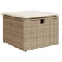 Taburete de jardín con cojín ratán sintético beige 55x55x37cm de , Otomanas de exterior - Ref: Foro24-366056, Precio: 88,15 €...