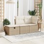 Gartenhocker mit Kissen synthetisches Rattan beige 55x55x37cm von , Hocker für den Außenbereich - Ref: Foro24-366056, Preis: ...