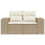 Garden sofa with 2-seater synthetic beige rattan cushions by , Outdoor sofas - Ref: Foro24-366063, Price: 215,79 €, Discount: %