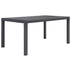 Mesa de jardín de plástico aspecto ratán marrón 150x90x72 cm de vidaXL, Mesas de jardín - Ref: Foro24-45606, Precio: 173,79 €...