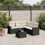 6-piece garden furniture set and black synthetic rattan cushions by , Modular outdoor sofas - Ref: Foro24-3251293, Price: 398...