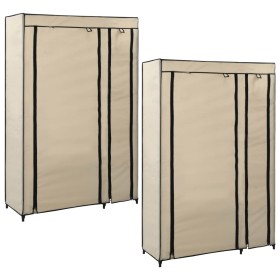 Folding wardrobes 2 units of cream fabric 110x45x175 cm by vidaXL, Wardrobes - Ref: Foro24-282424, Price: 81,99 €, Discount: %