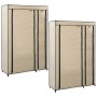 Armarios plegables 2 unidades de tela color crema 110x45x175 cm de vidaXL, Armarios roperos - Ref: Foro24-282424, Precio: 80,...