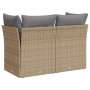 2-seater garden sofa with cushions, beige synthetic rattan by , Outdoor sofas - Ref: Foro24-366087, Price: 144,99 €, Discount: %